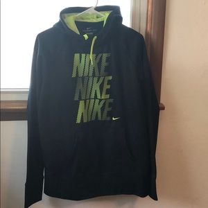 Hooded sweatshirt with thumb holes worn twice